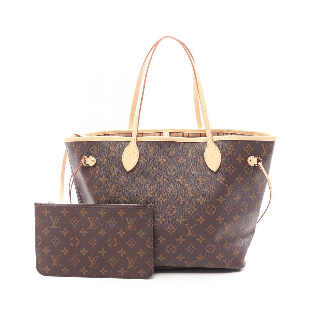 Louis Vuitton Neverfull Tote Bag Canvas Leather Monogram Brown